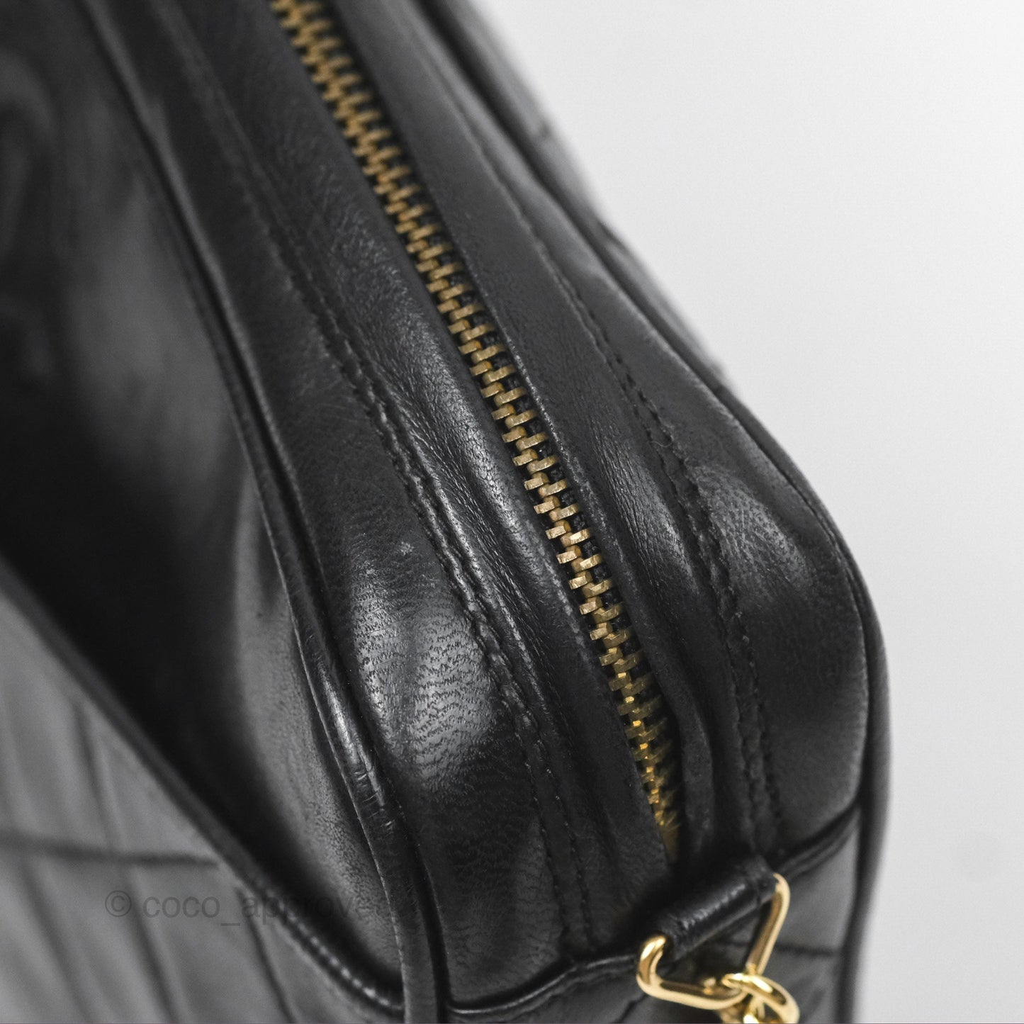 Chanel Vintage Camera Bag Black Lambskin Gold Hardware