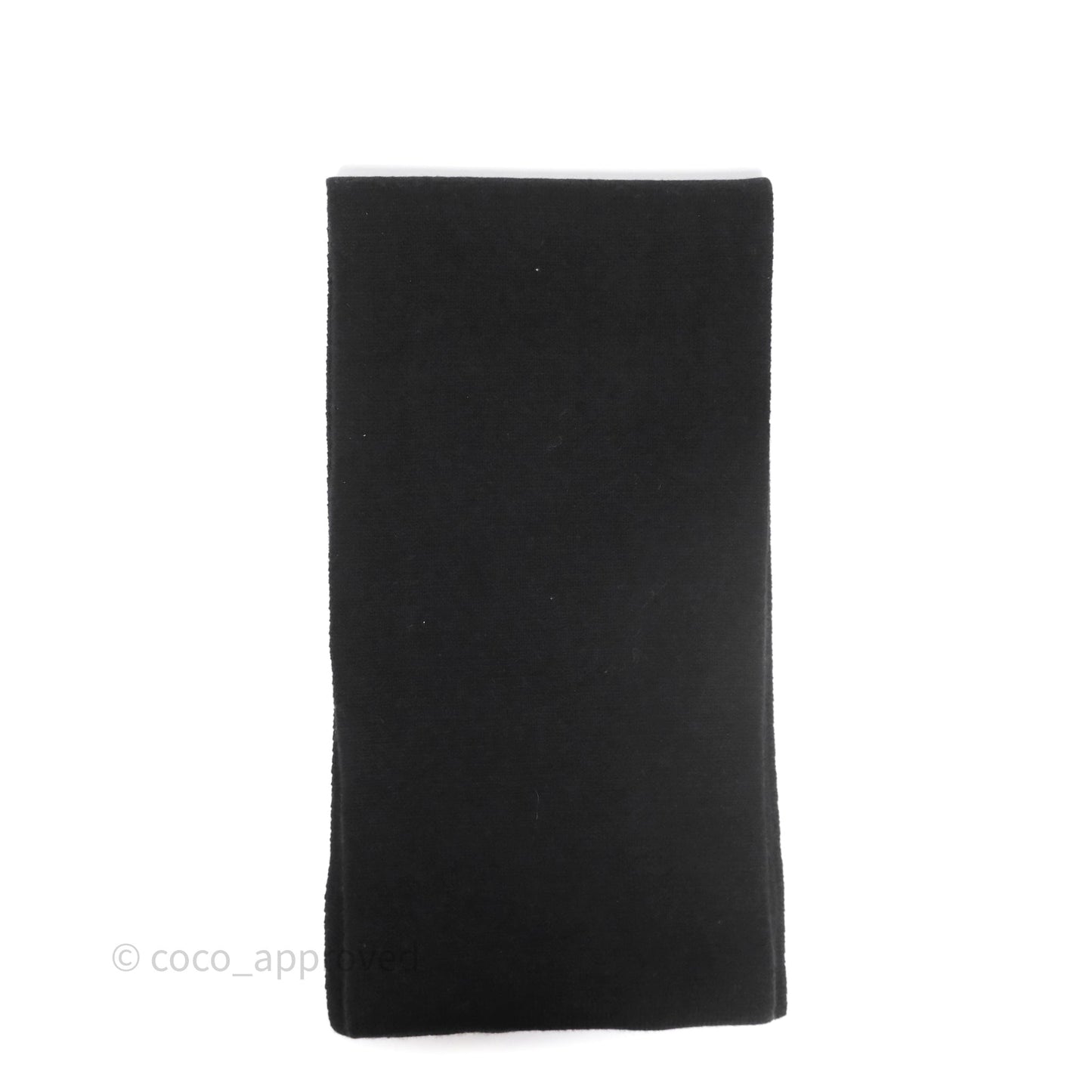 Chanel Gold Logo Wool Cashmere Scarf Black