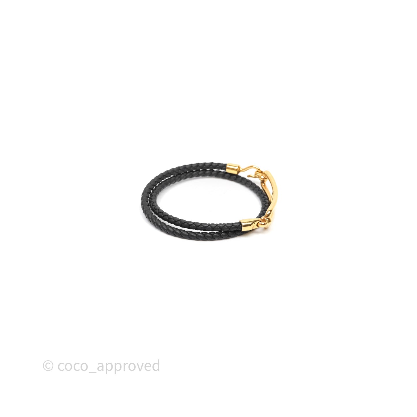 Hermès Roulis Double Tour Bracelet Black Swift Gold Hardware