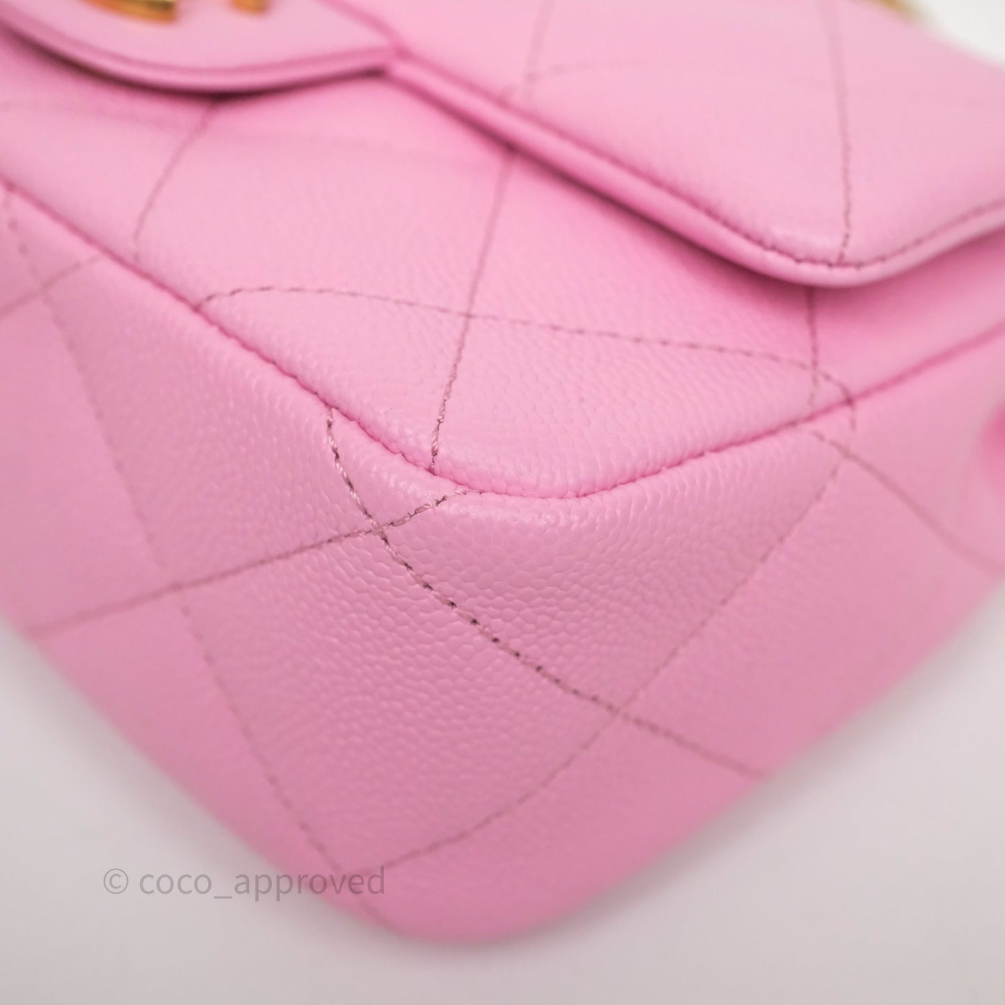 Chanel Heart Crush Mini Flap Bag Pink Caviar Aged Gold Hardware