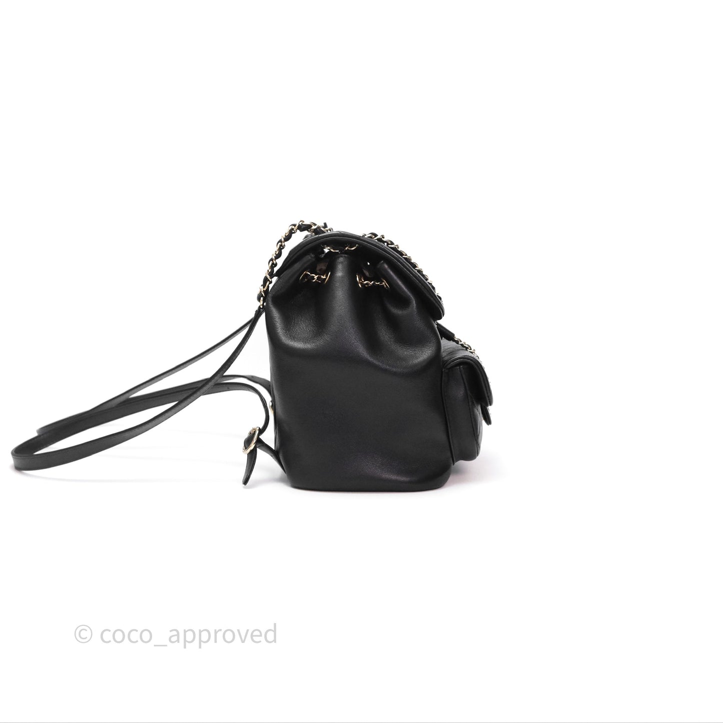 Chanel Quilted Large Duma Drawstring Backpack Black Calfskin