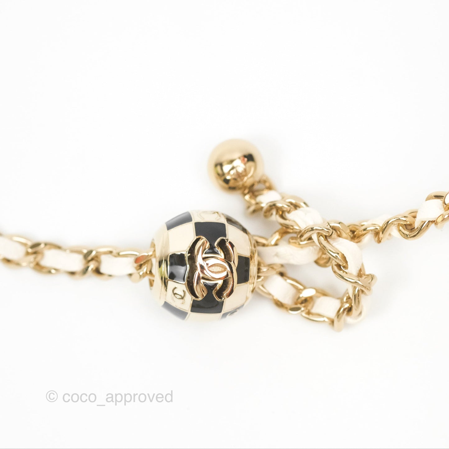 Chanel Mini Ball Crush Vanity With Chain White Lambskin Gold Hardware