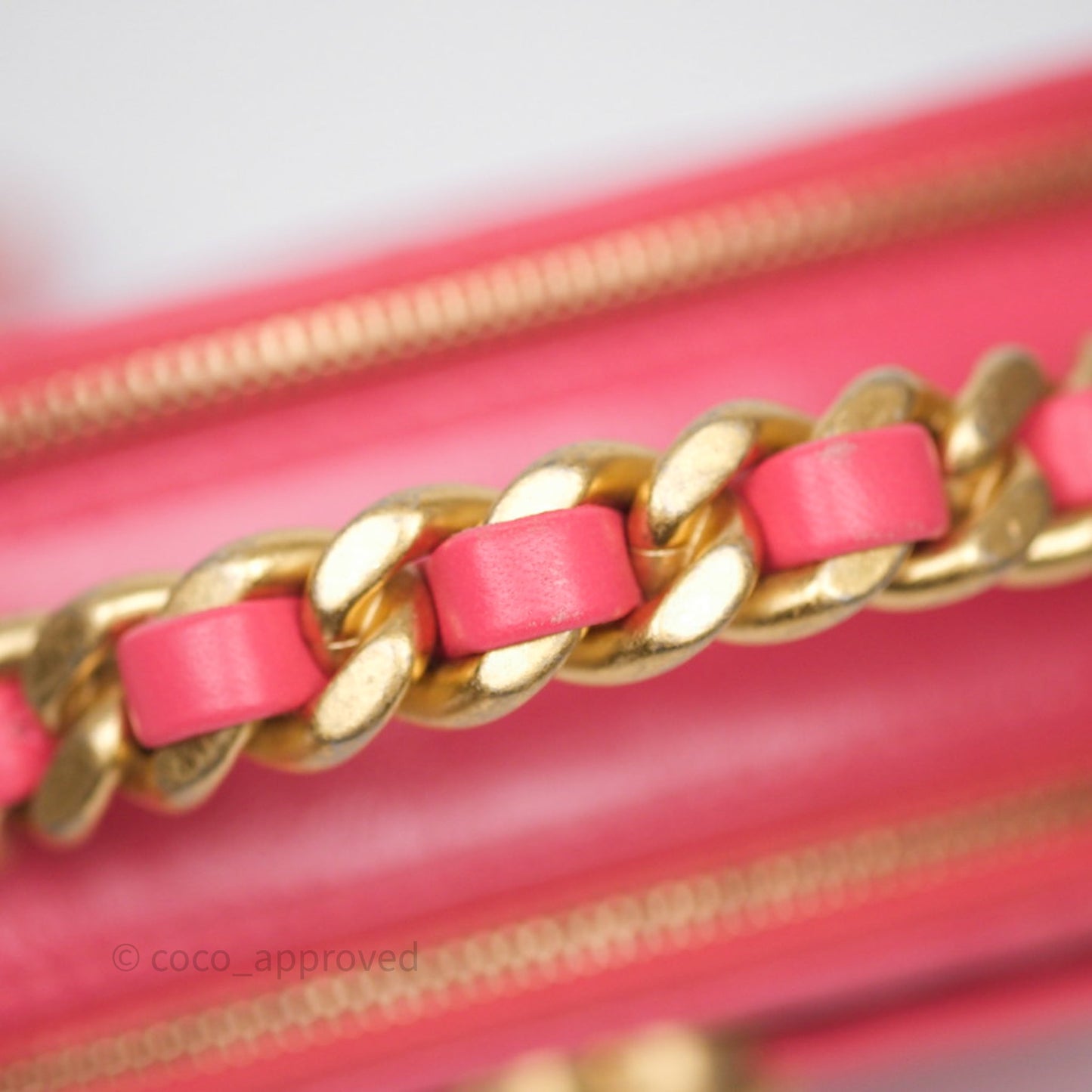 Chanel Small Top Handle Vanity Case Hot Pink Shiny Crumpled Calfskin Aged Gold Hardware