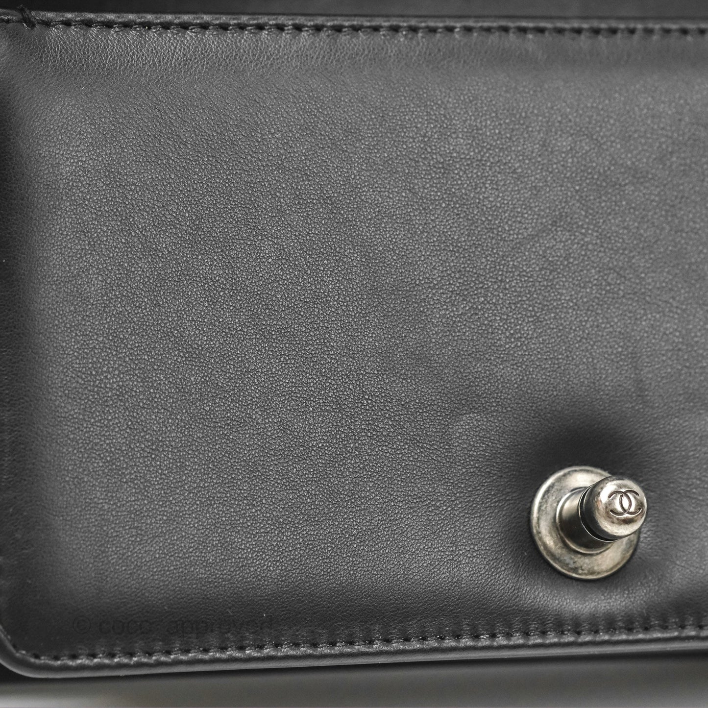 Chanel Small Boy Quilted Black Calfskin Ruthenium Hardware