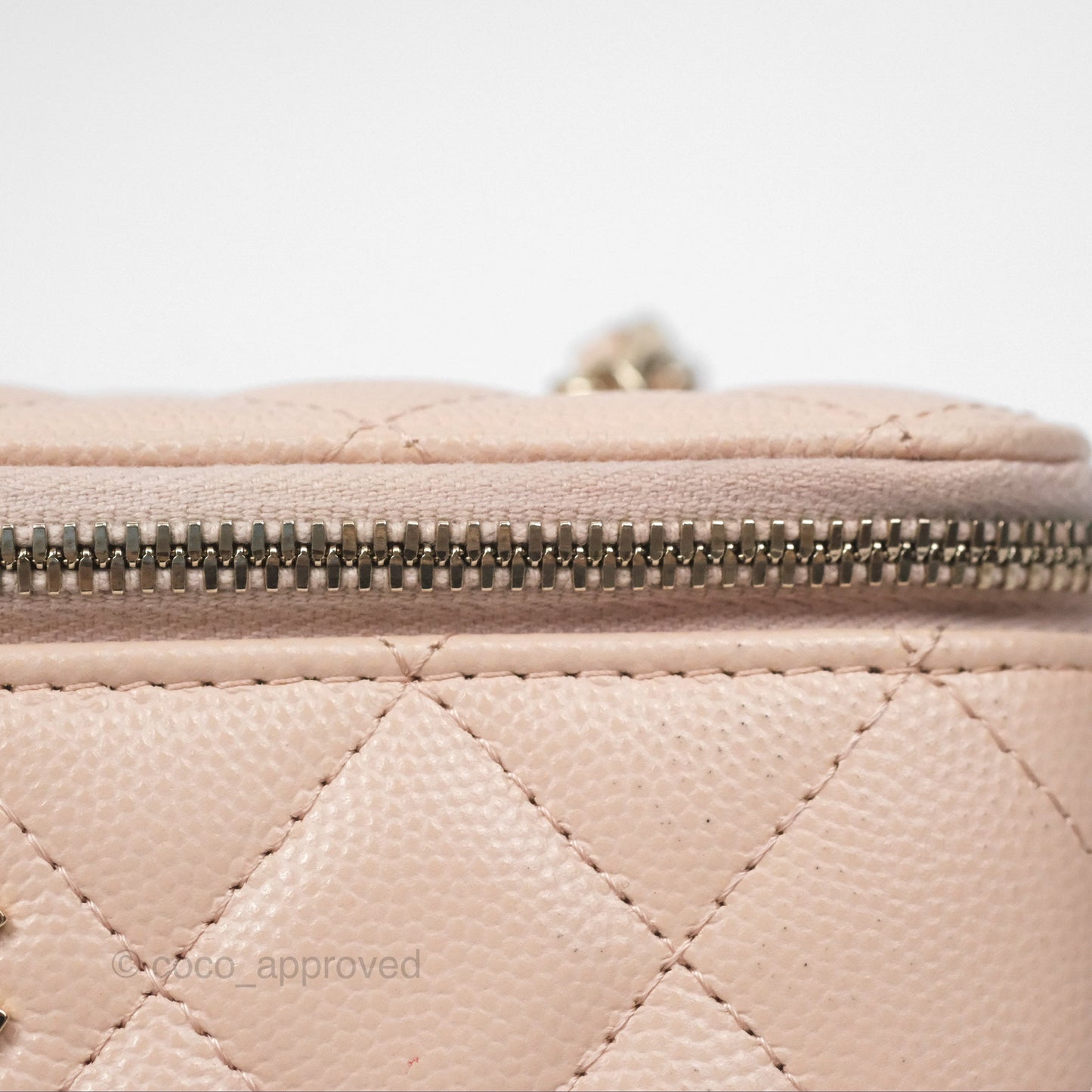 Chanel Vanity Rectangular With Chain Pink Caviar Gold Hardware