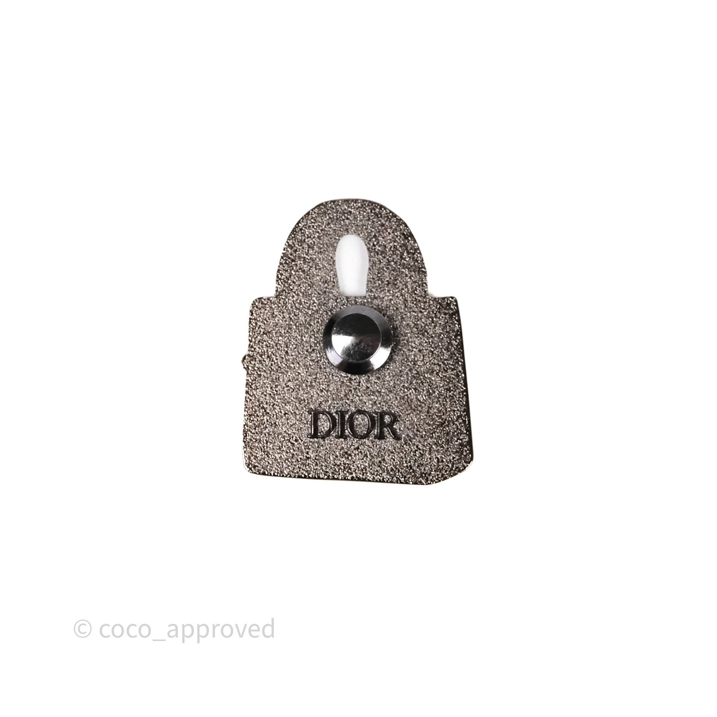 Dior D-lite Pin Brooch Light Grey Silver Tone