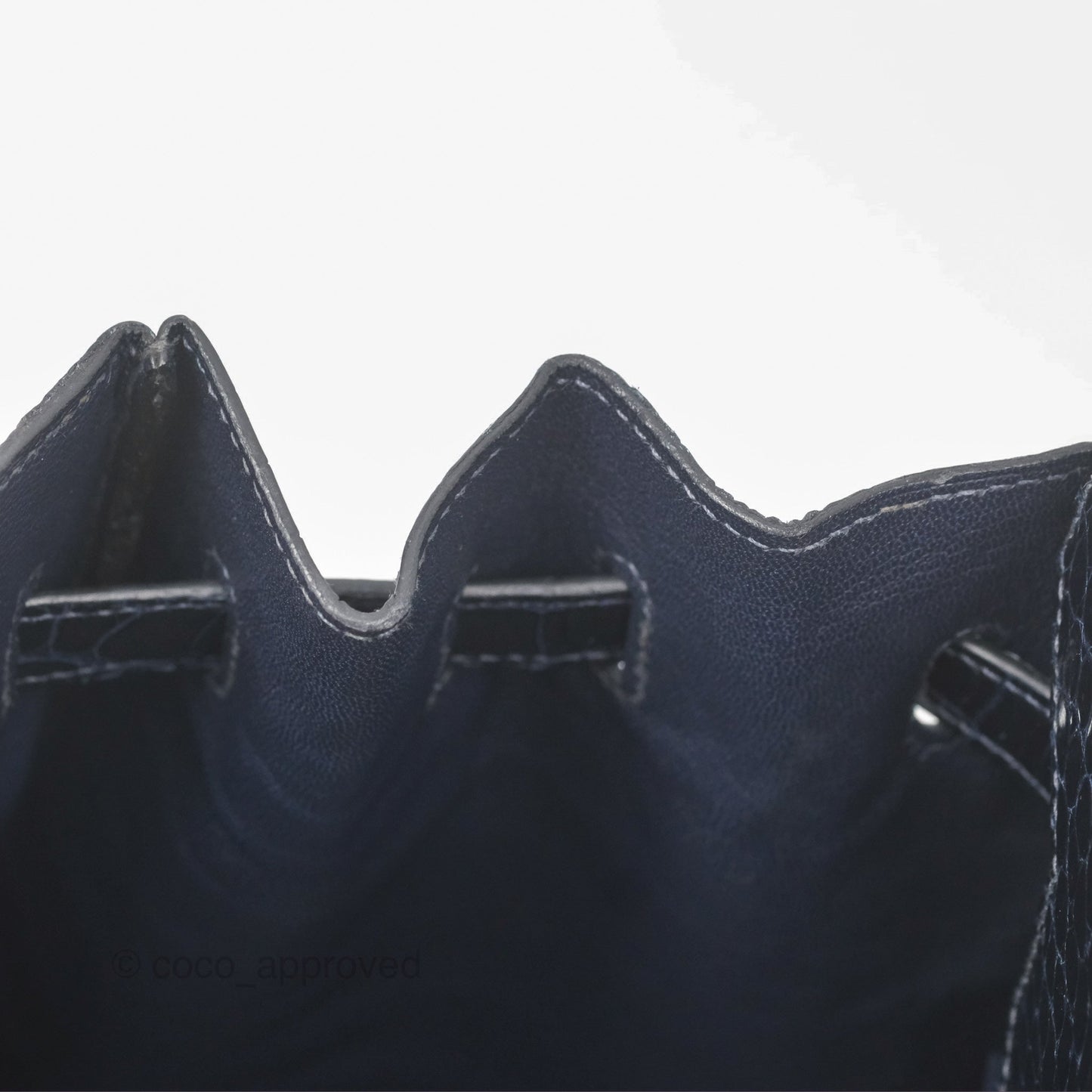 Hermès Birkin 35 Porosus Marine 78 Palladium Hardware