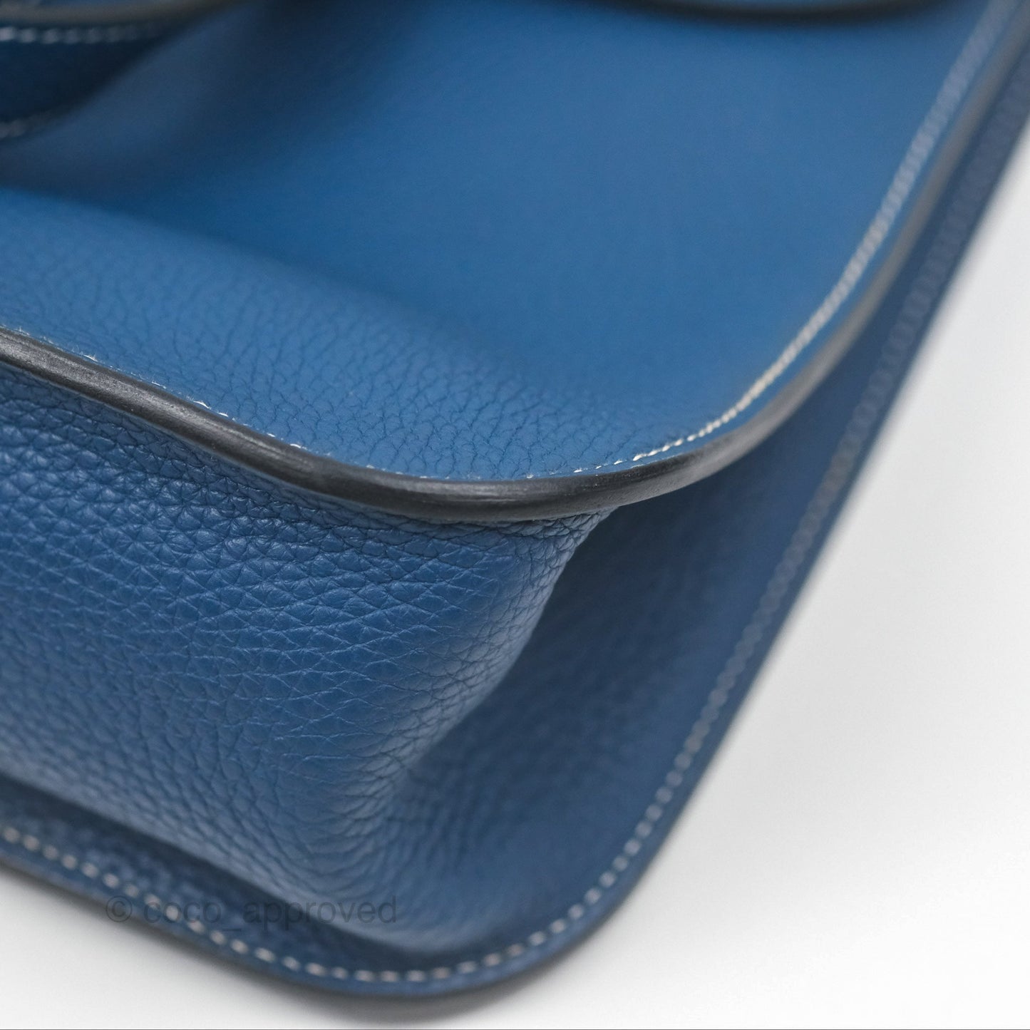 Hermès Halzan 31 Deep Blue S4 Clemence Palladium Hardware