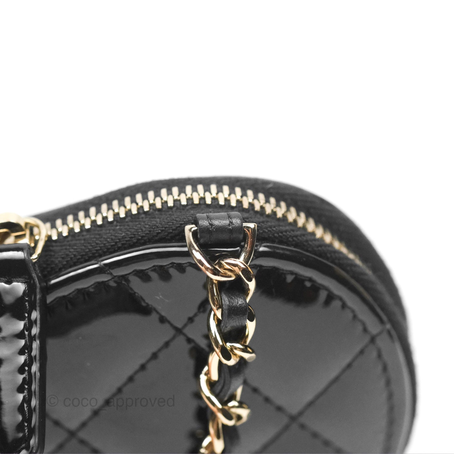 Chanel Heart Clutch with Chain with Coin Purse Black White Patent