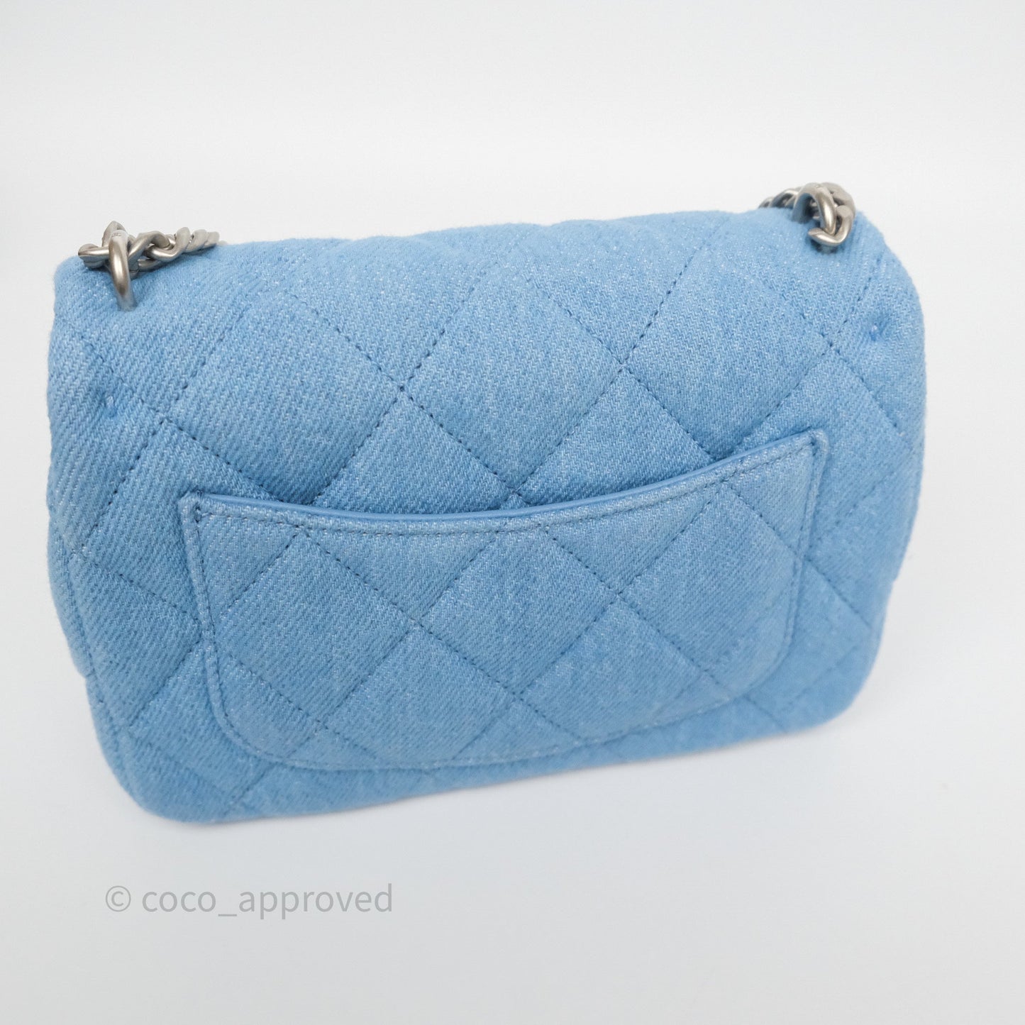 Chanel Heart Crush Mini Flap Bag Blue Denim Aged Silver Hardware