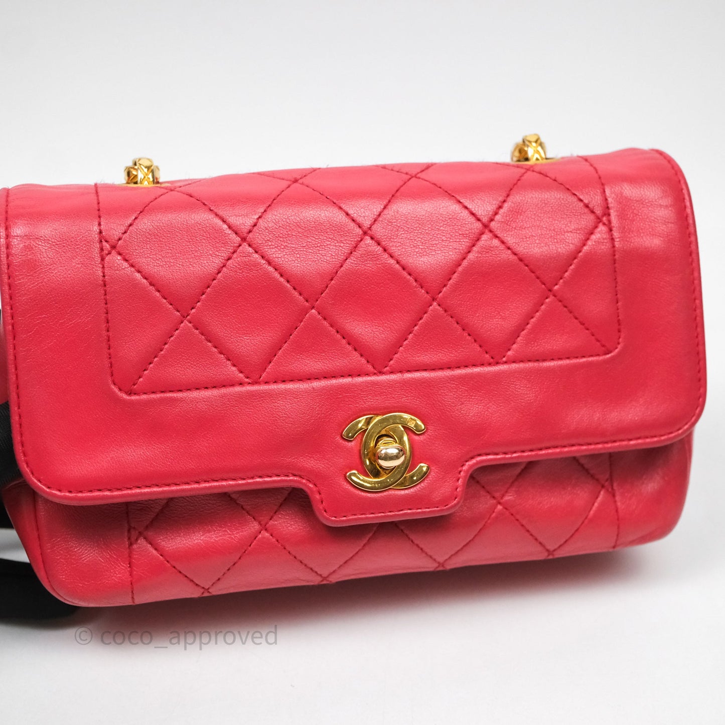 Chanel Vintage Mini Bijoux Chain Flap Bag Red Gold Hardware
