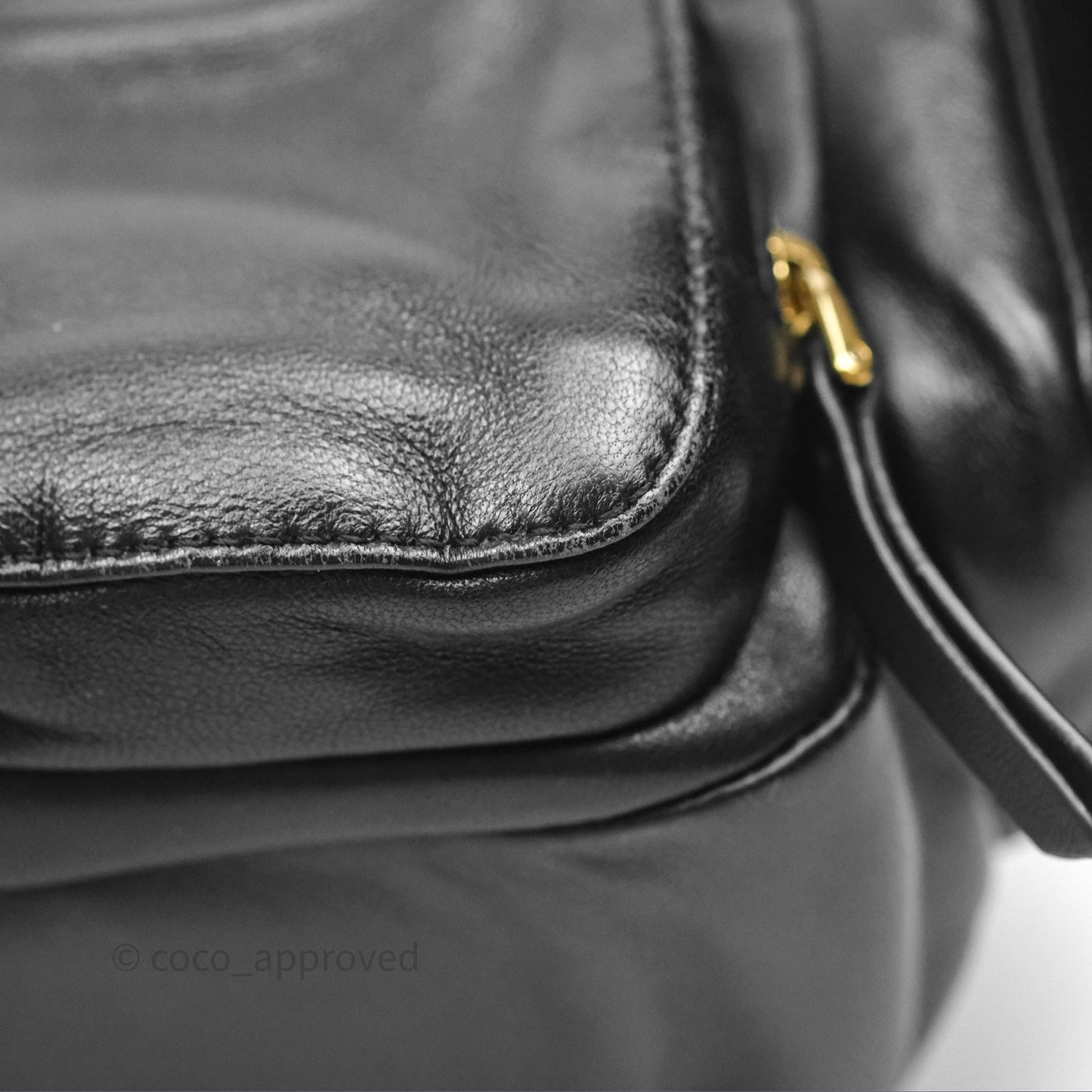 Miu Miu Nappa Leather Pocket Bag Black Lambskin Gold Hardware