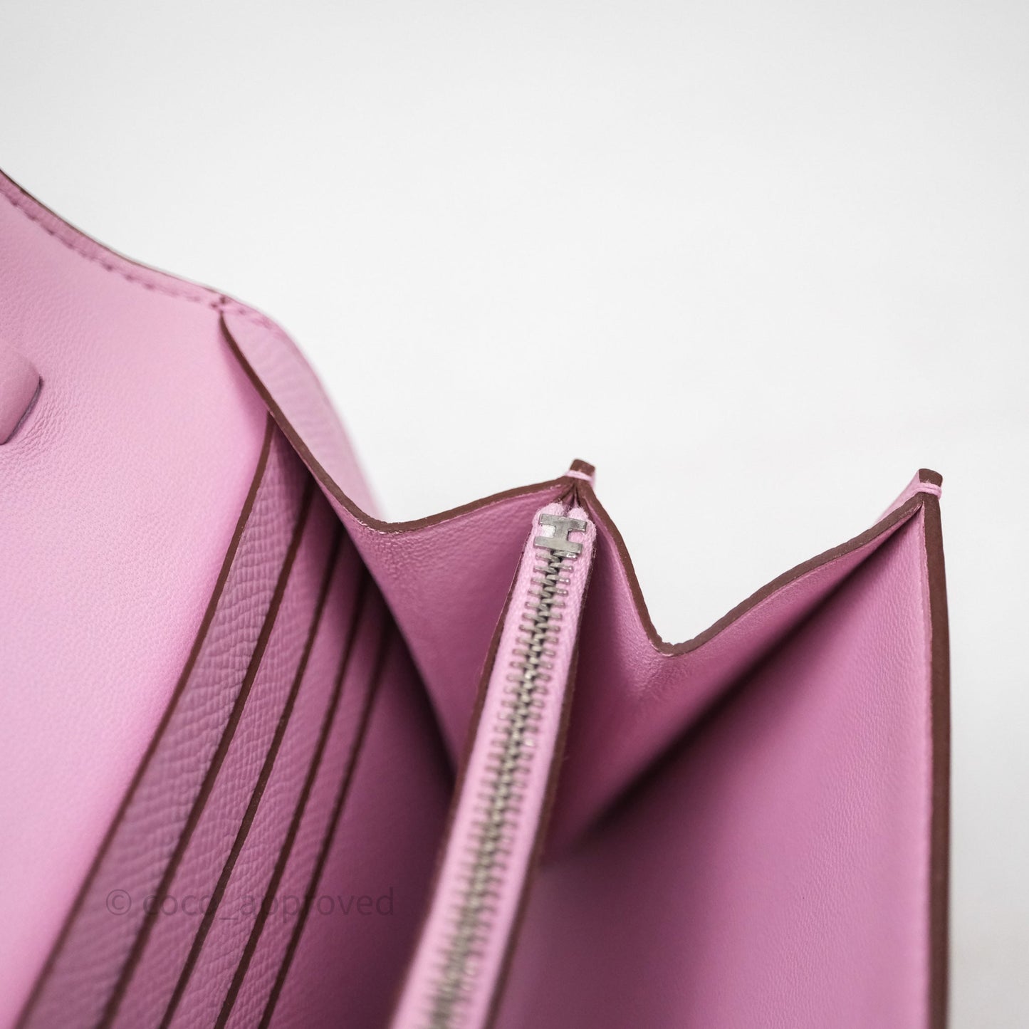 Hermès Constance To Go Wallet Mauve Sylvestre X9 Epsom Palladium hardware