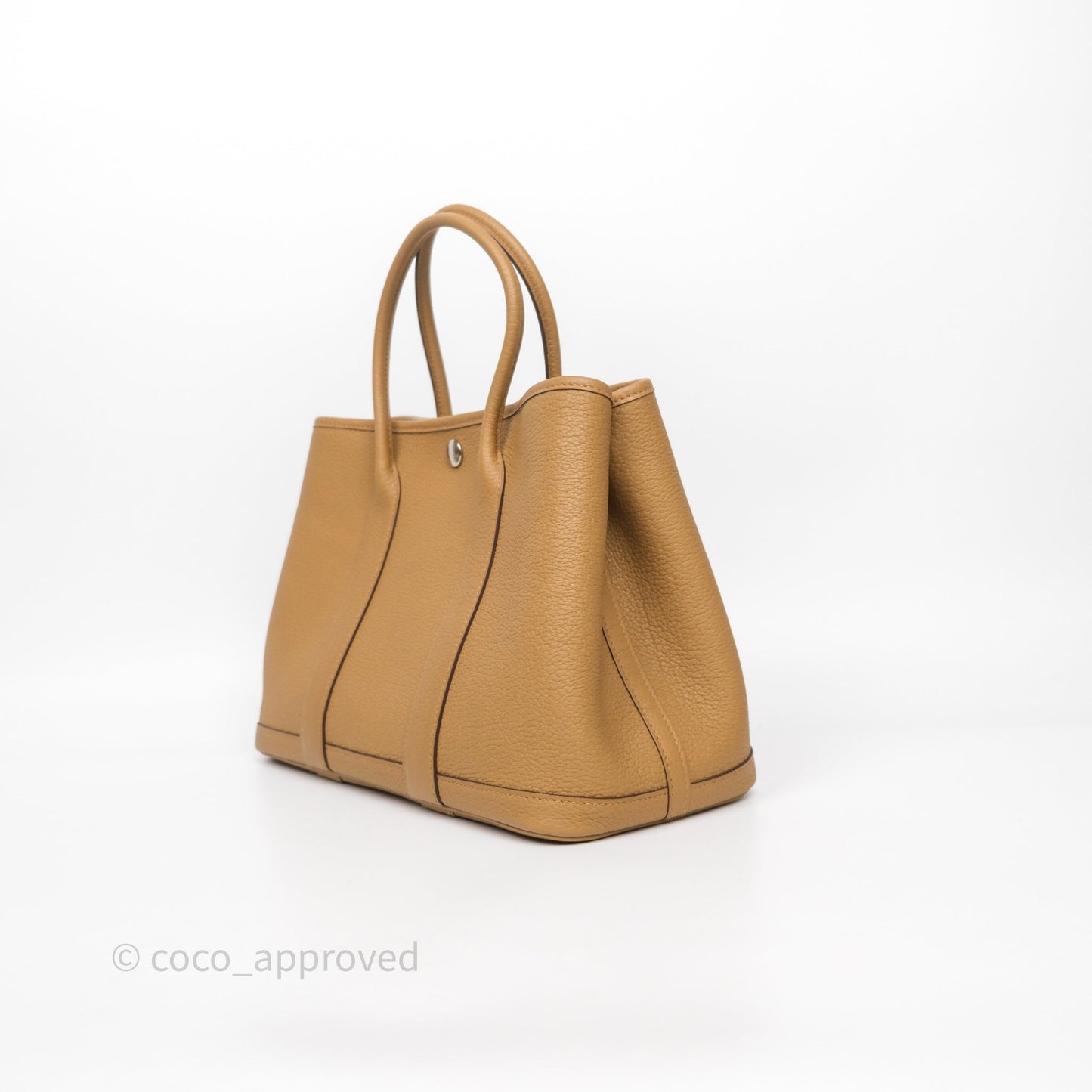 Hermès Garden Party 30 Biscuit 4B Veau Negonda Palladium Hardware