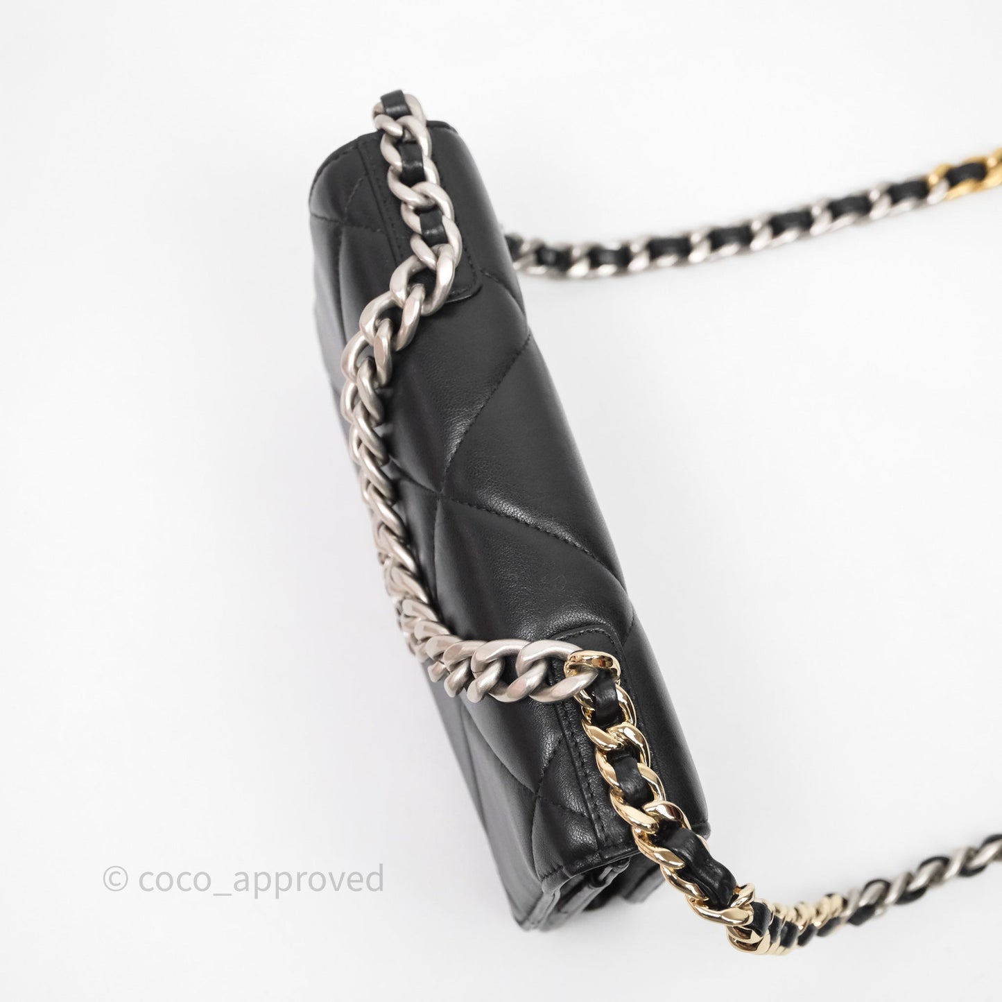 Chanel 19 Wallet on Chain WOC Black Mixed Hardware