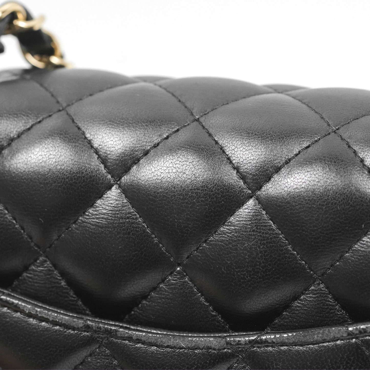 Chanel Mini Square Quilted Black Lambskin Gold Hardware