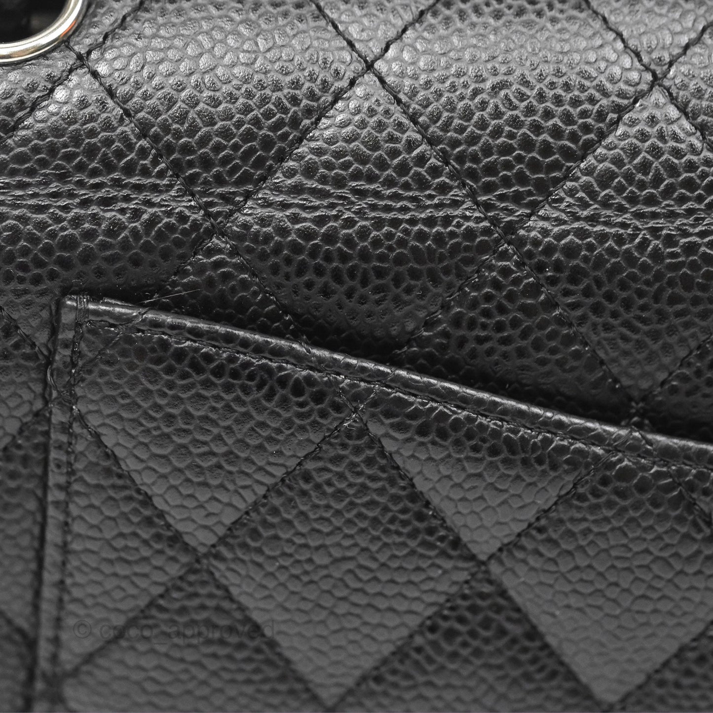 Chanel Classic M/L Medium Flap Quilted Black Caviar Silver Hardware