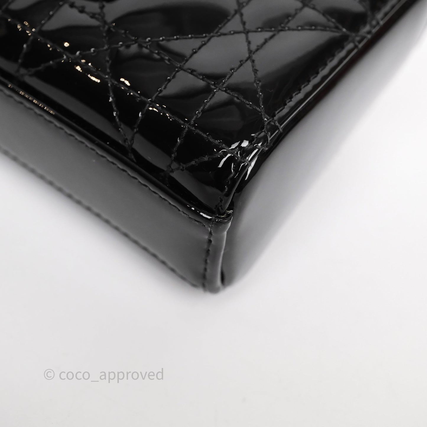 Christian Dior Micro Lady D-Joy Bag Black Patent Cannage Calfskin Gold Hardware