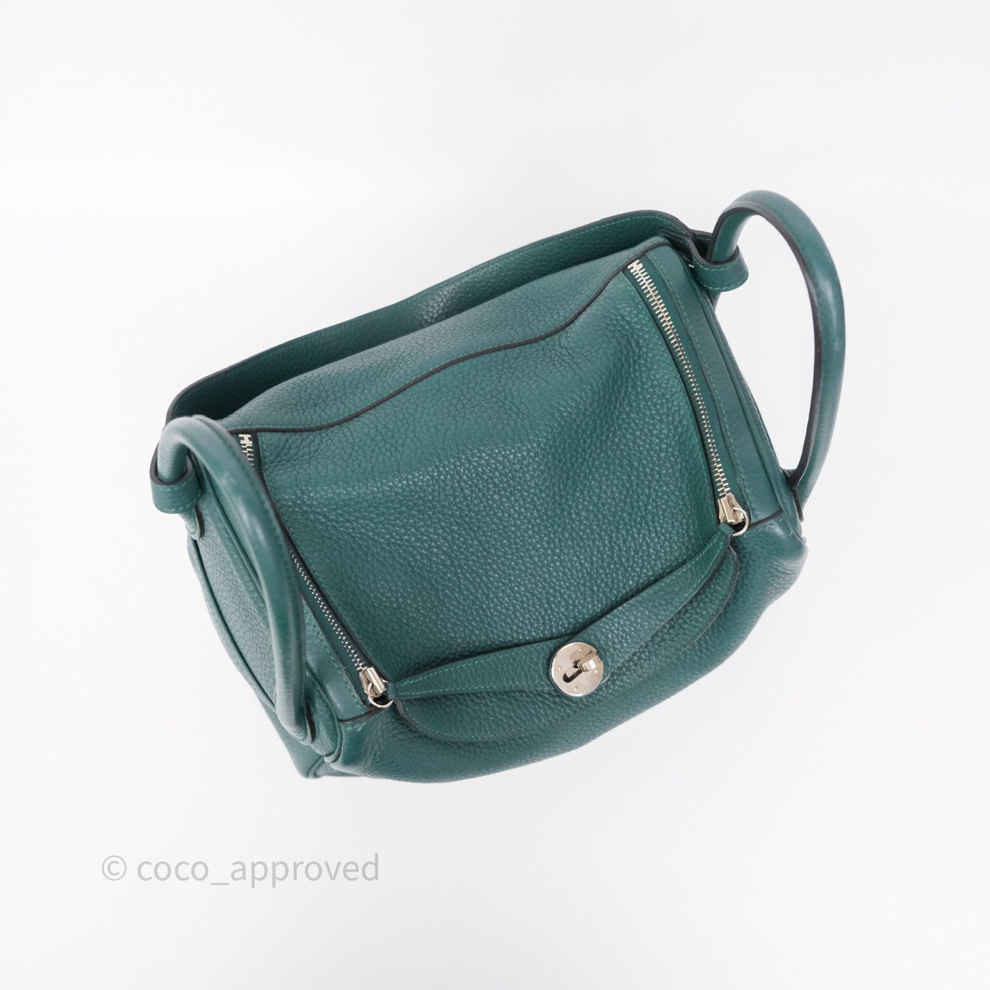 Hermès Lindy 30 Malachite Z6 Clemence Palladium Hardware