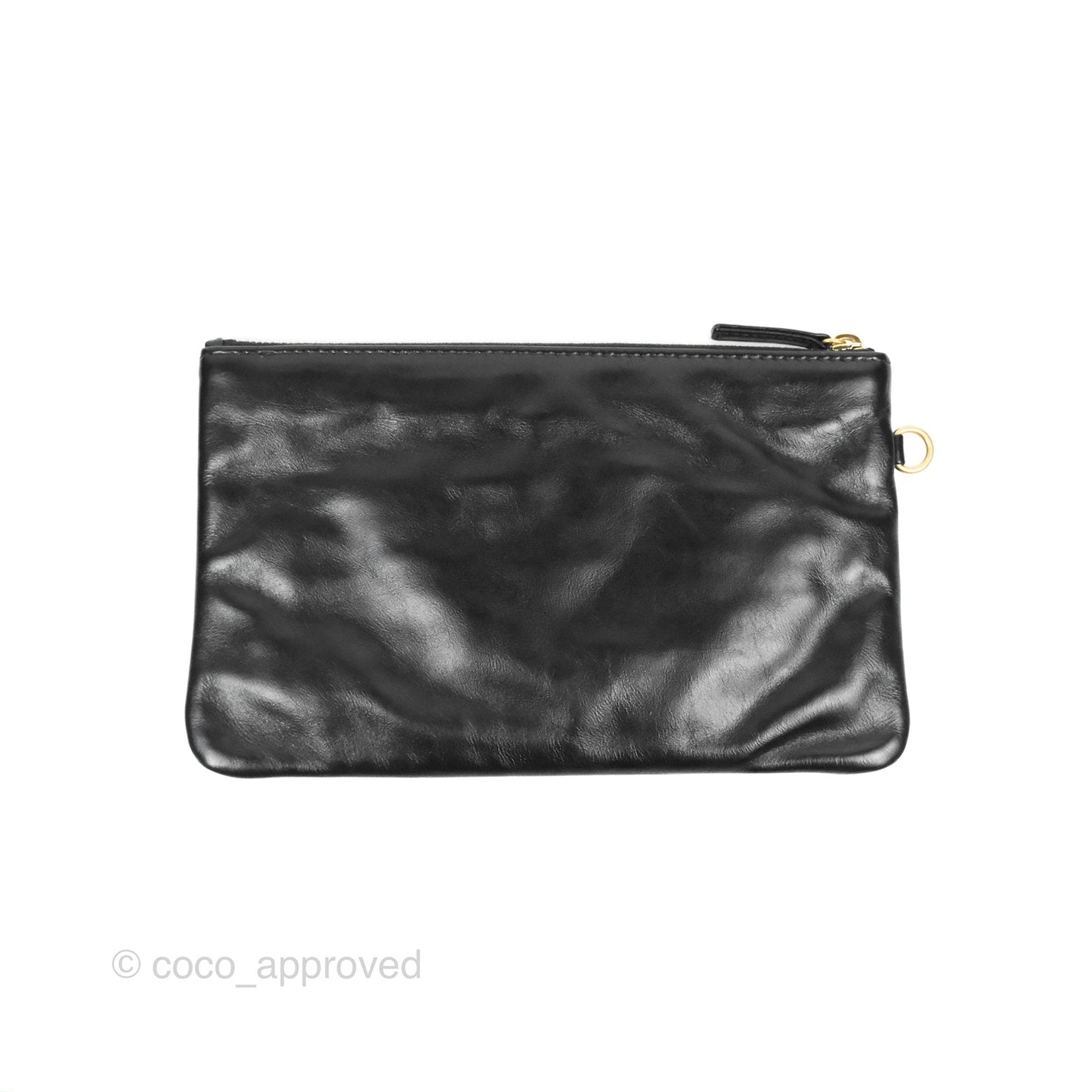 Chanel 22 Medium Black Shiny Calfskin Aged Gold Hardware