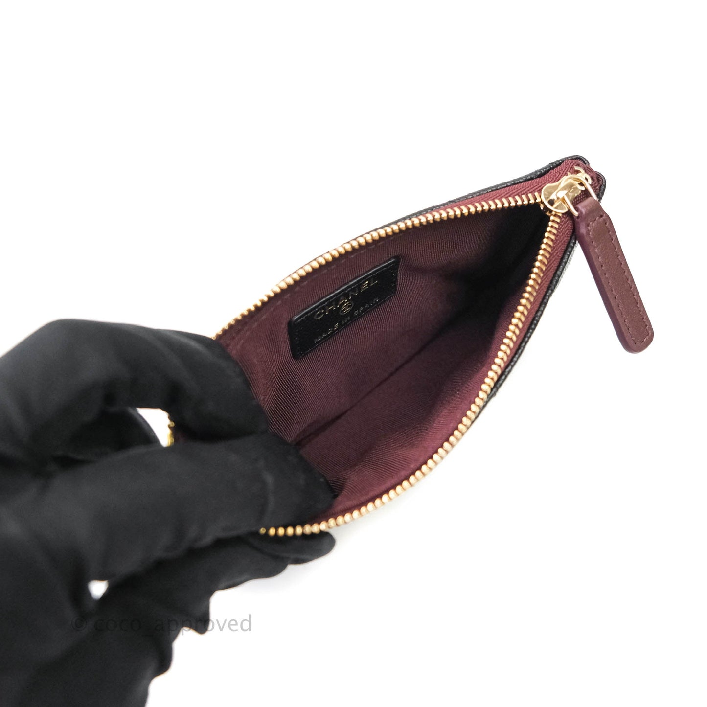 Chanel Quilted Mini O Case Black Caviar Gold Hardware