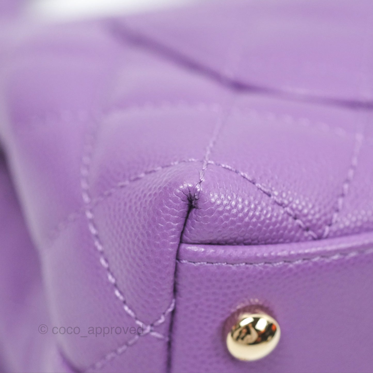 Chanel Mini Coco Handle Purple Caviar Gold Hardware
