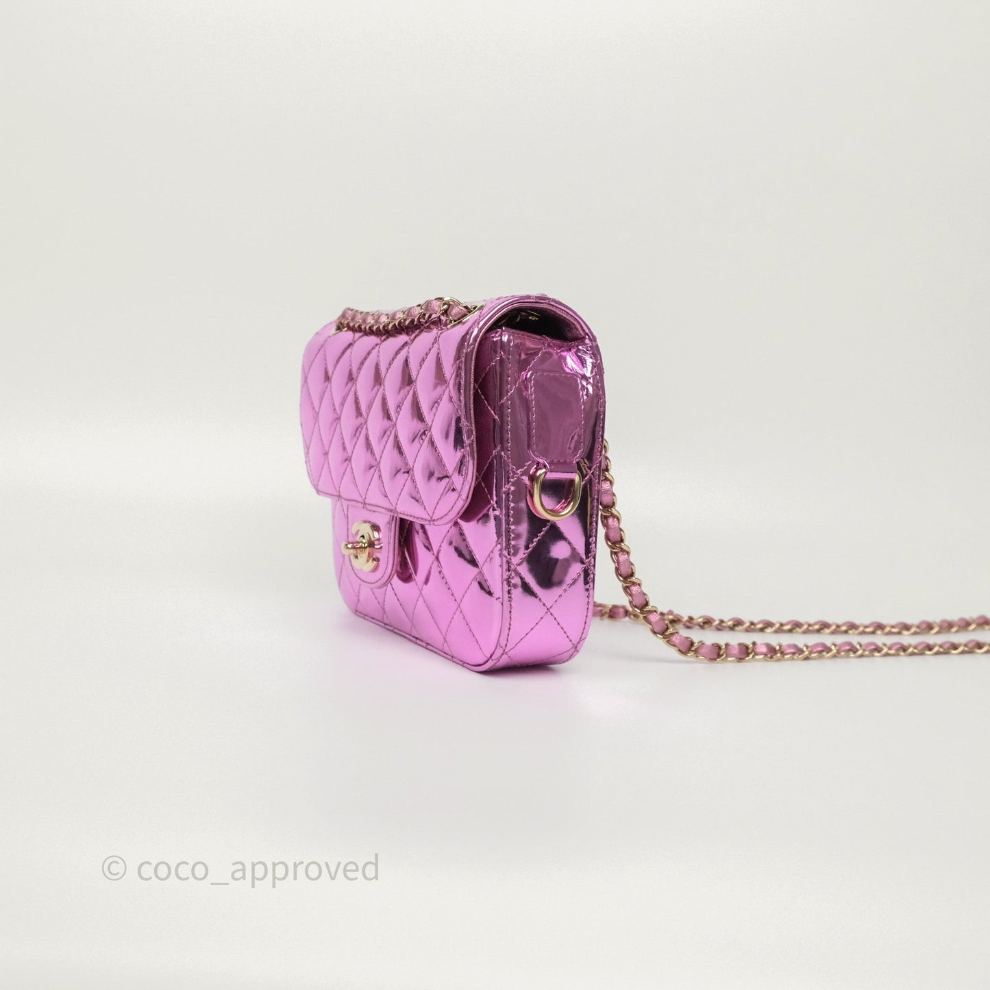 Chanel Hollywood Boulevard Flap with Star Coin Purse Lilac Pink Metallic Mirror Calfskin 24C