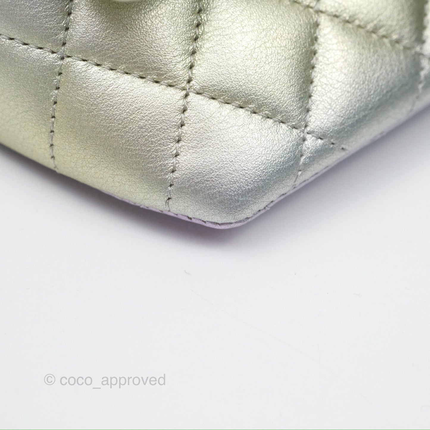 Chanel Quilted Case on Chain Iridescent Rainbow Calfskin