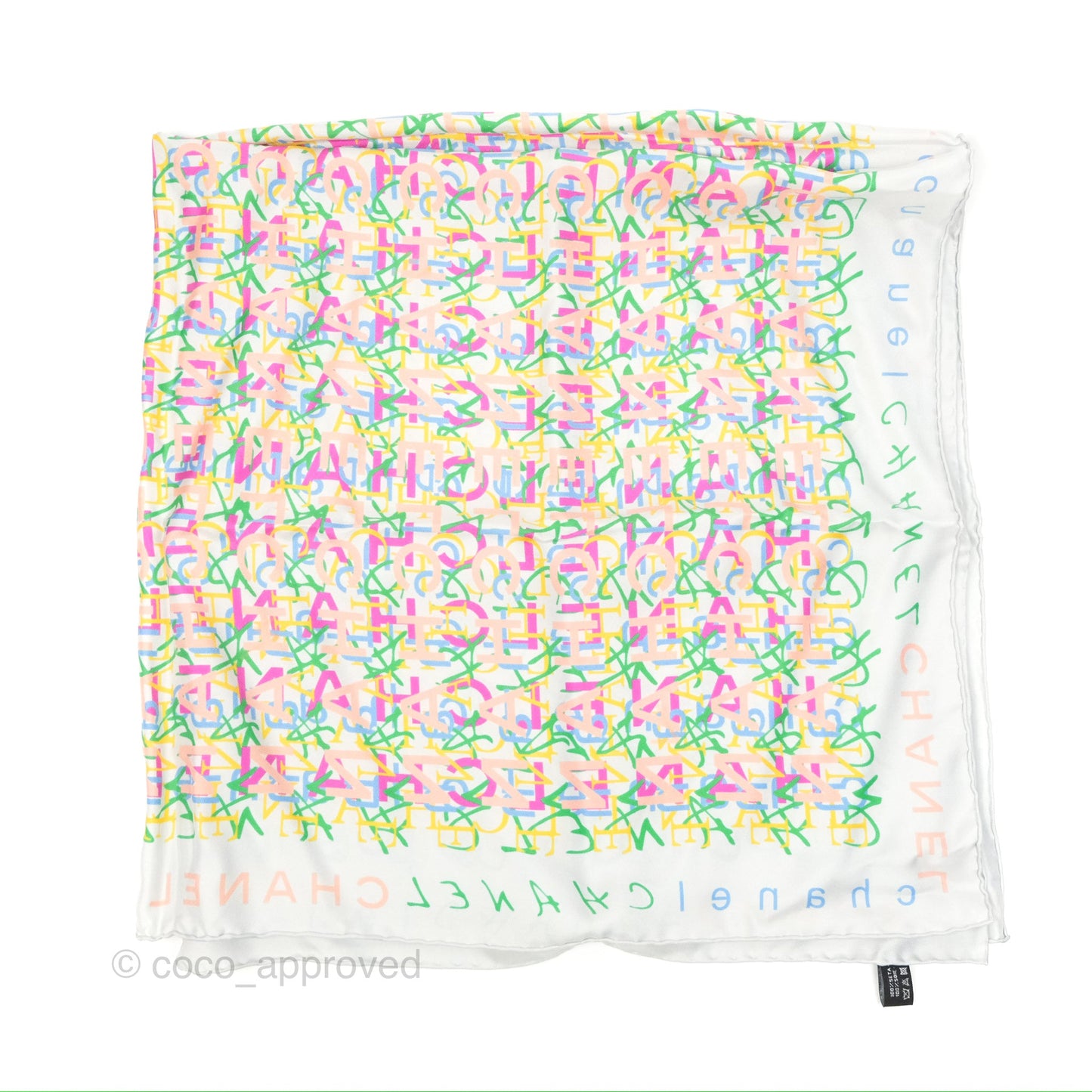 Chanel CC Logo Silk Square Scarf 90