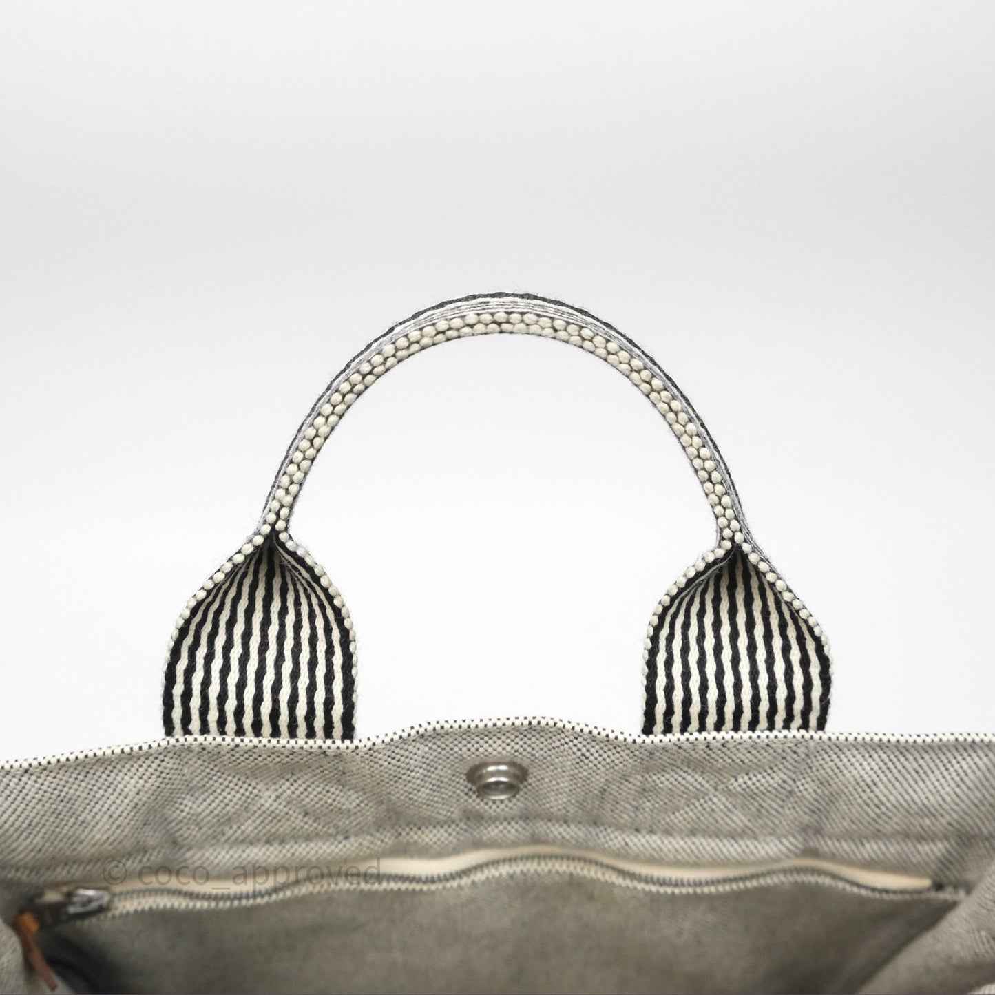 Hermès Herline Tote Bag Grey Canvas Palladium Hardware