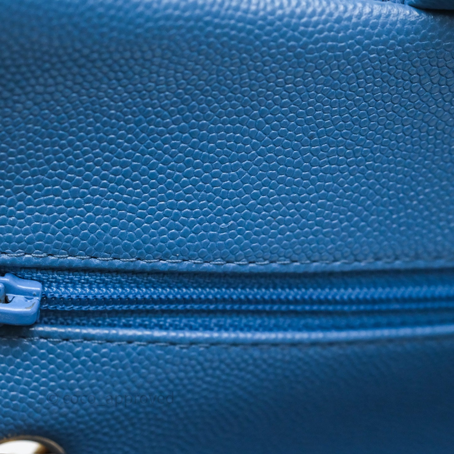 Chanel Small Classic Quilted Flap Blue Caviar Gold Hardware