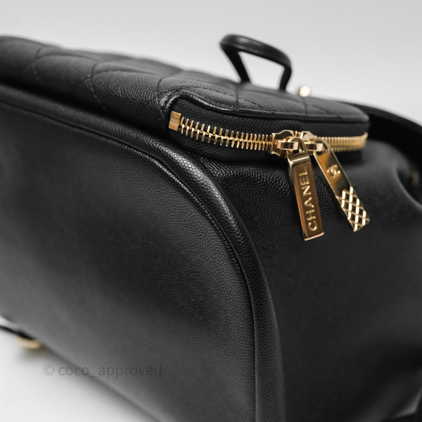 Chanel Quilted Business Affinity Backpack Black Caviar Gold Hardware