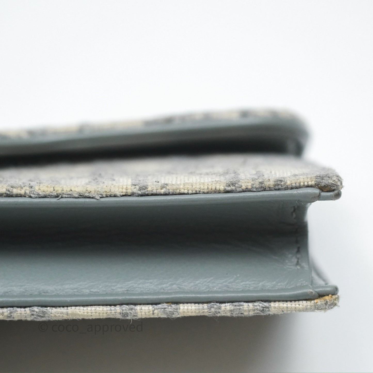 Christian Dior Saddle Bloom Card Holder Gray Dior Oblique Jacquard