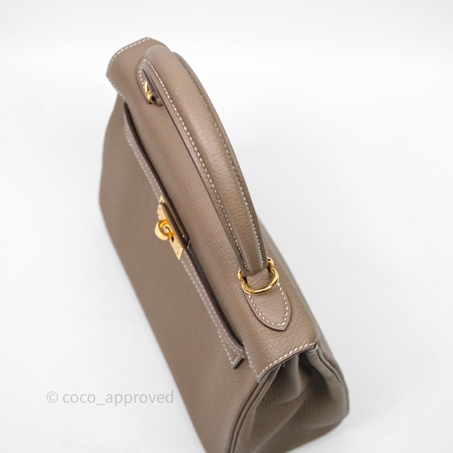 Hermes Kelly 25 Etoupe 18 Togo Gold Hardware
