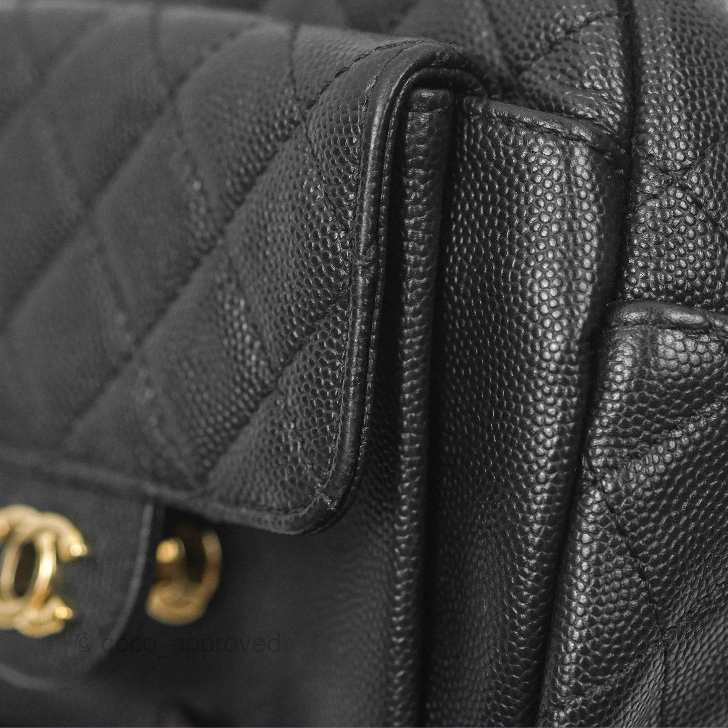 Chanel CC Day Camera Bag Black Caviar Gold Hardware