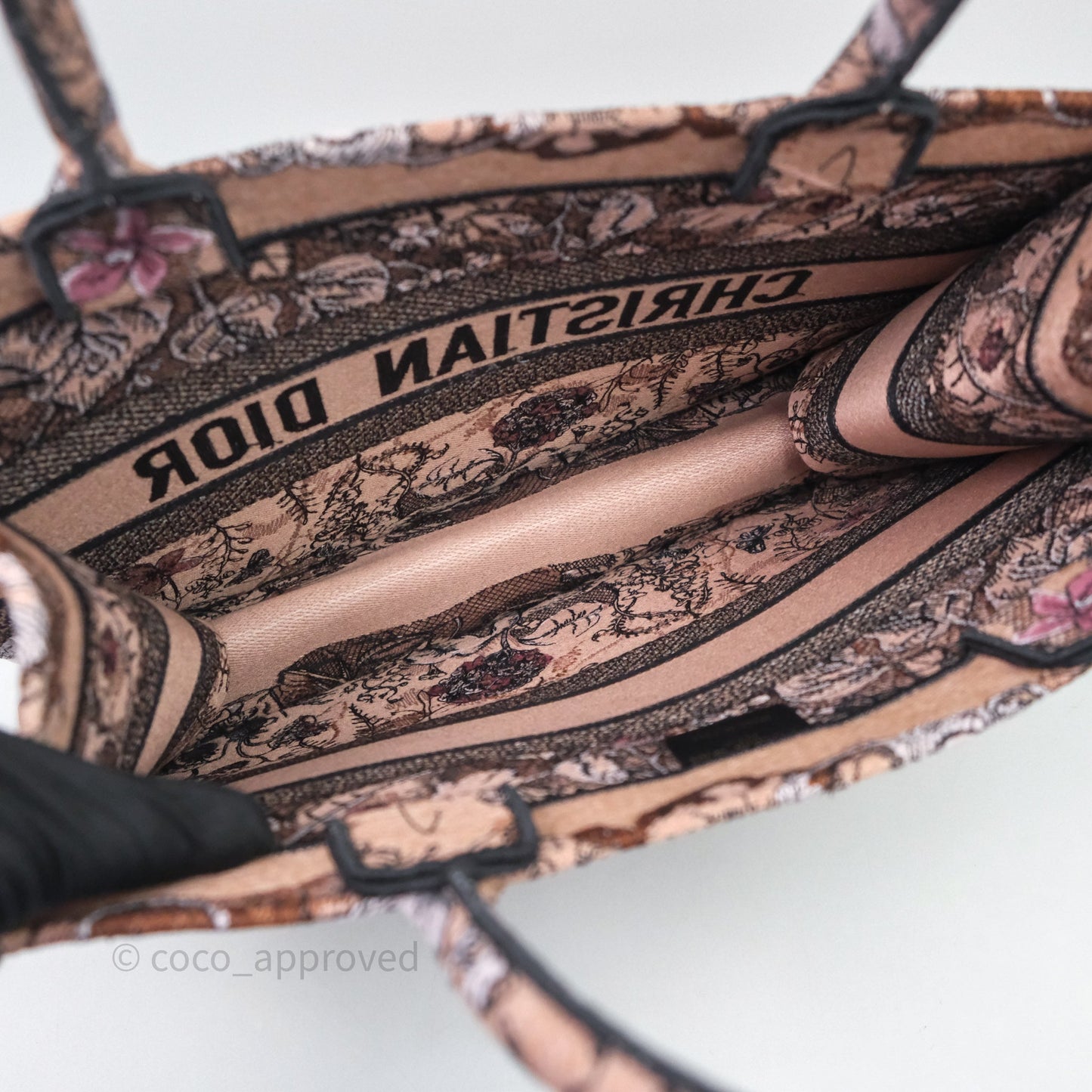 Christian Dior Medium Jardin Magique Book Tote Embroidered Power Pink Canvas