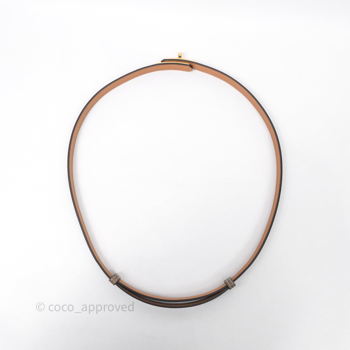 Hermès Kelly Buckle Belt Etoupe Epsom Gold Hardware
