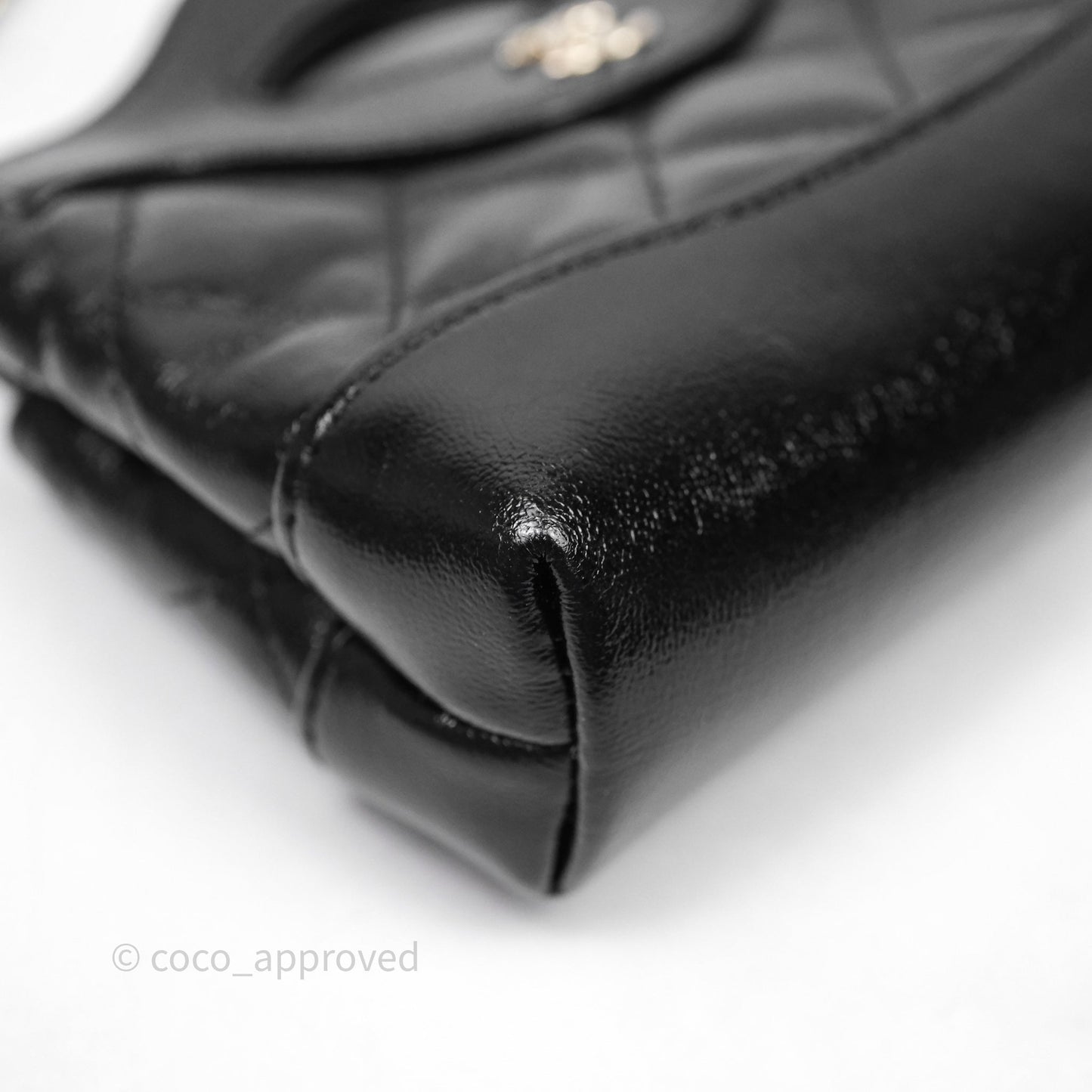 Chanel Micro 31 Clutch With Chain Black Shiny Calfskin Gold Hardware