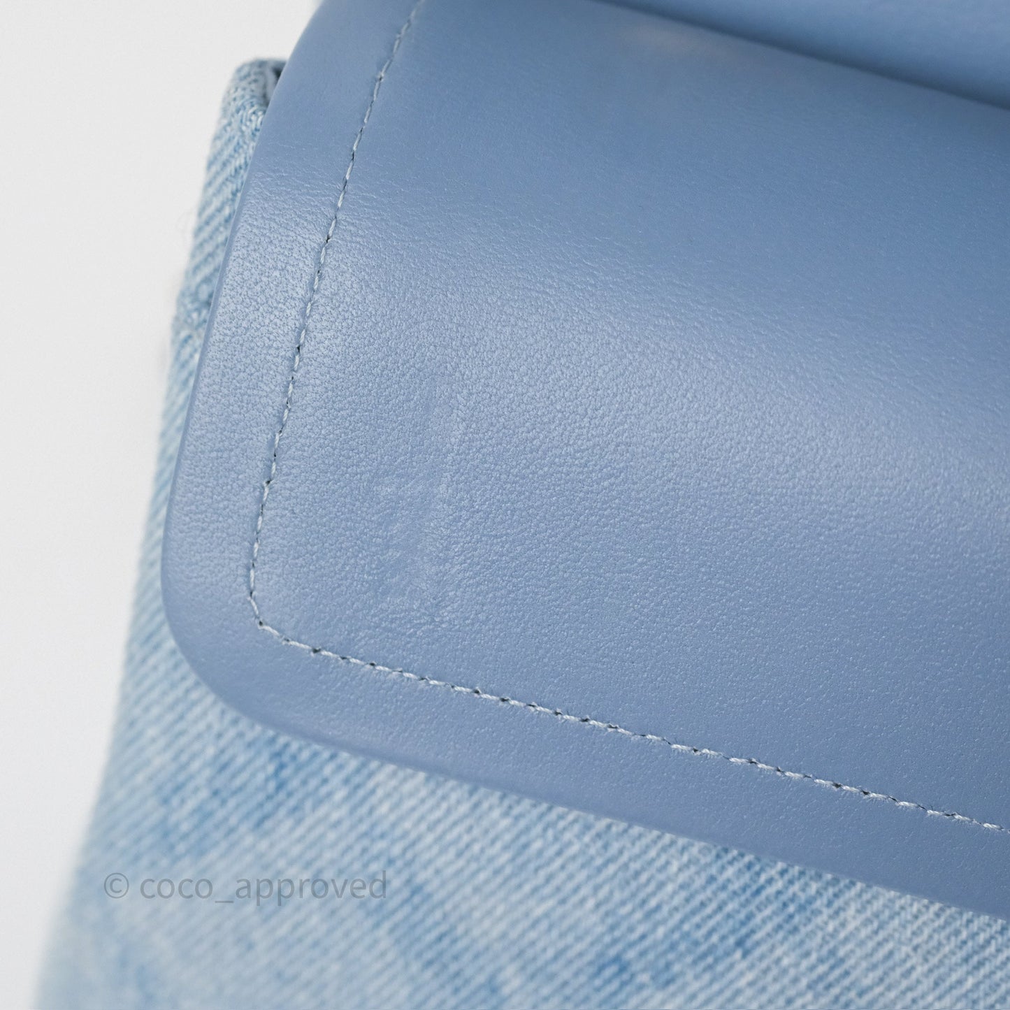 Chanel Quilted Small Double Flap Blue Printed Denim Gold Hardware