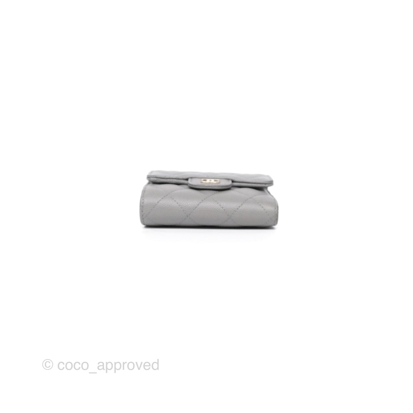 Chanel Classic Short Flap Wallet Grey Caviar Gold Hardware