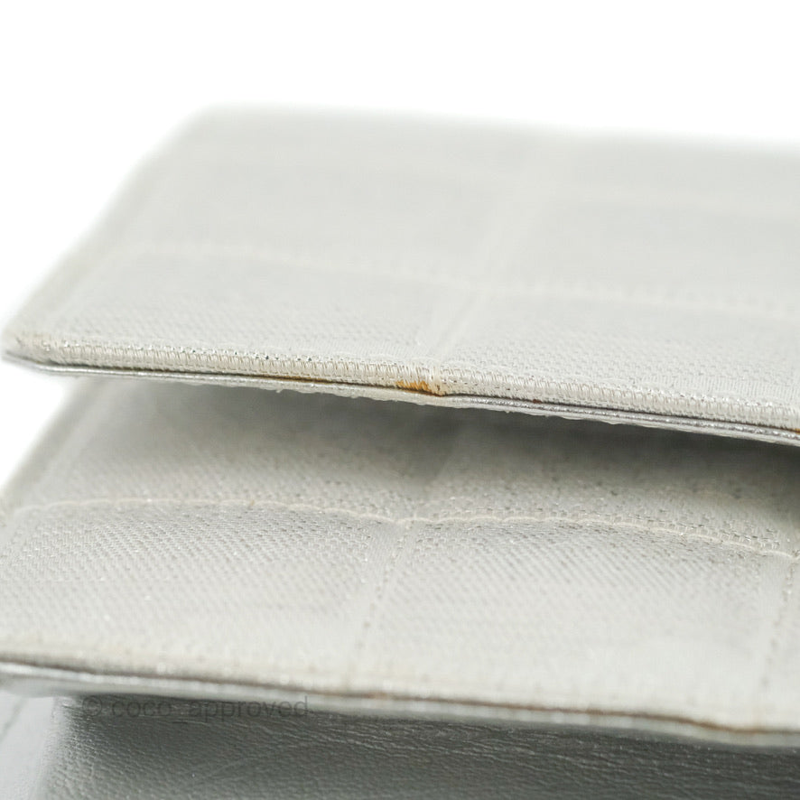 Chanel Vintage Wallet on Chain Silver Ice Cube Fabric