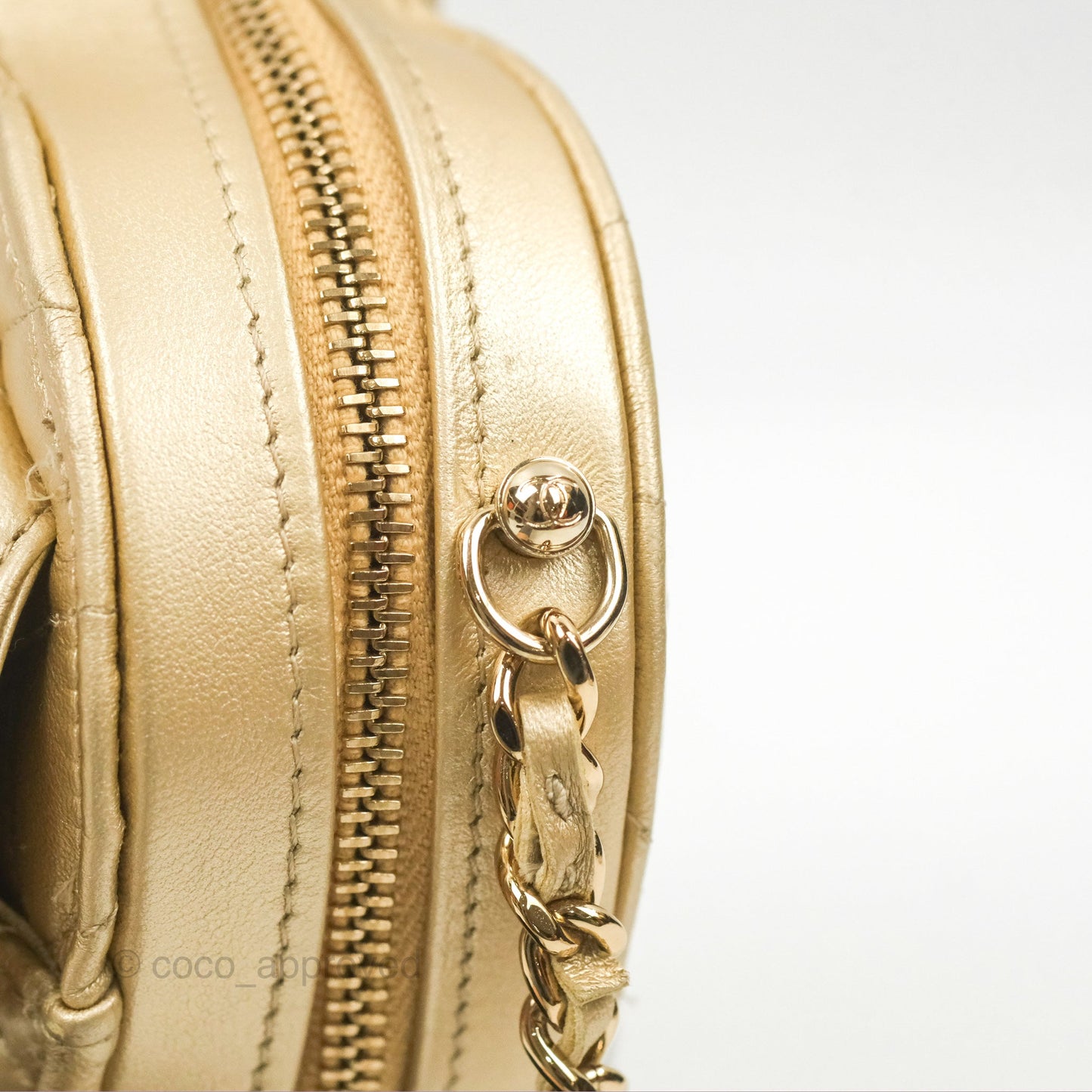Chanel Small Heart Bag Iridescent Gold Lambskin Gold Hardware 22S