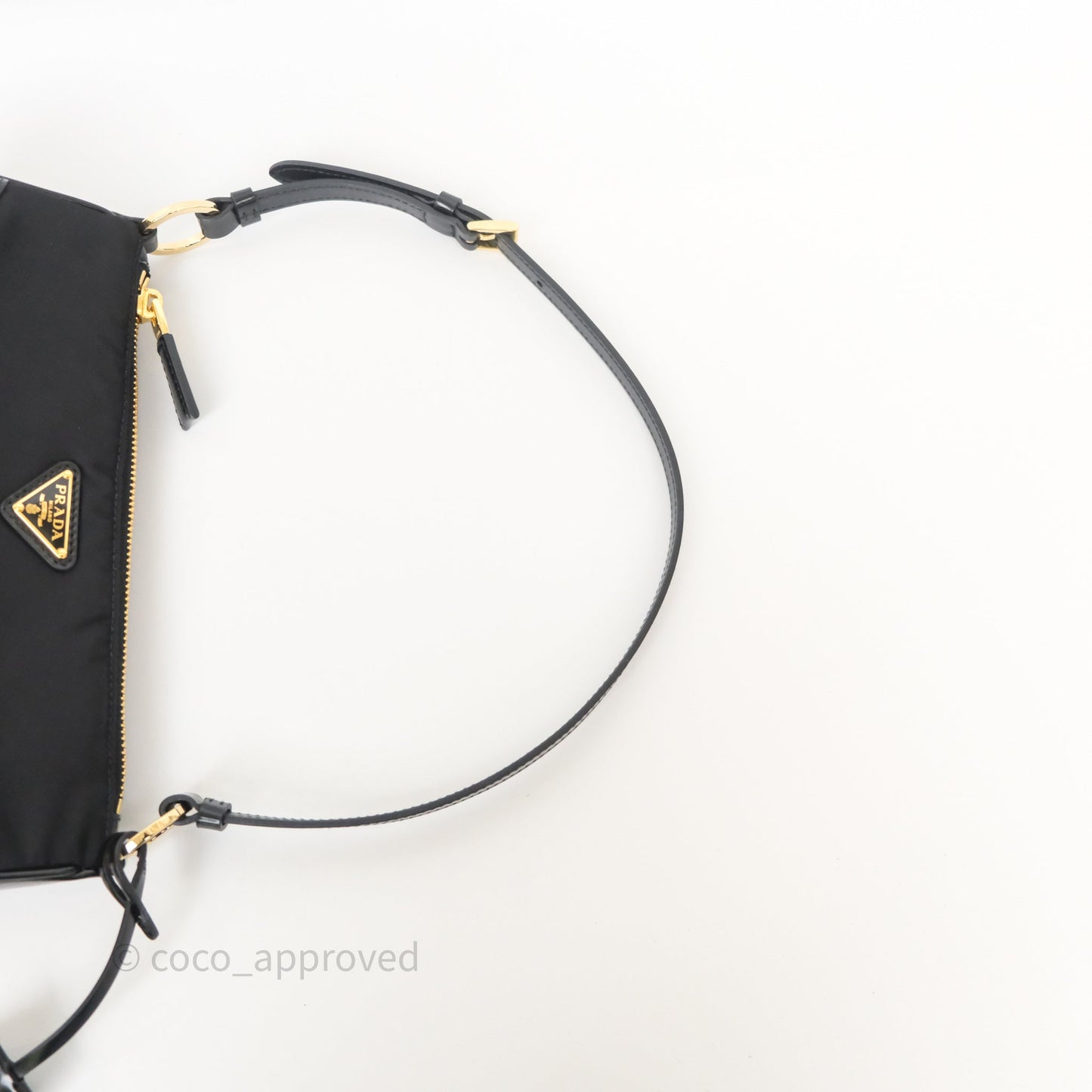 Prada Re-Edition 2002 Re-Nylon Small Shoulder Bag Black Gold Hardware