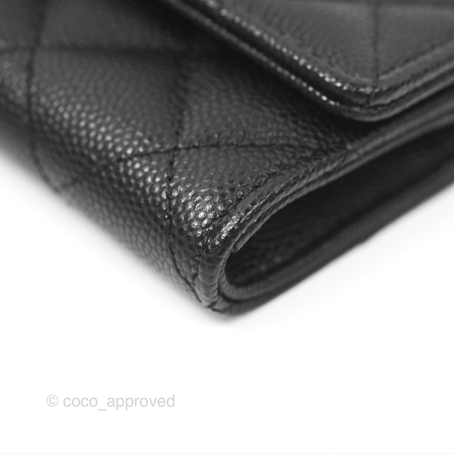 Chanel Flap Card Holder Black Caviar Gold Hardware