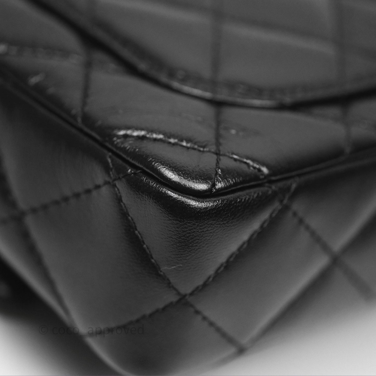 Chanel Top Handle Flap Bag Black Shiny Lambskin Gold Hardware 23S