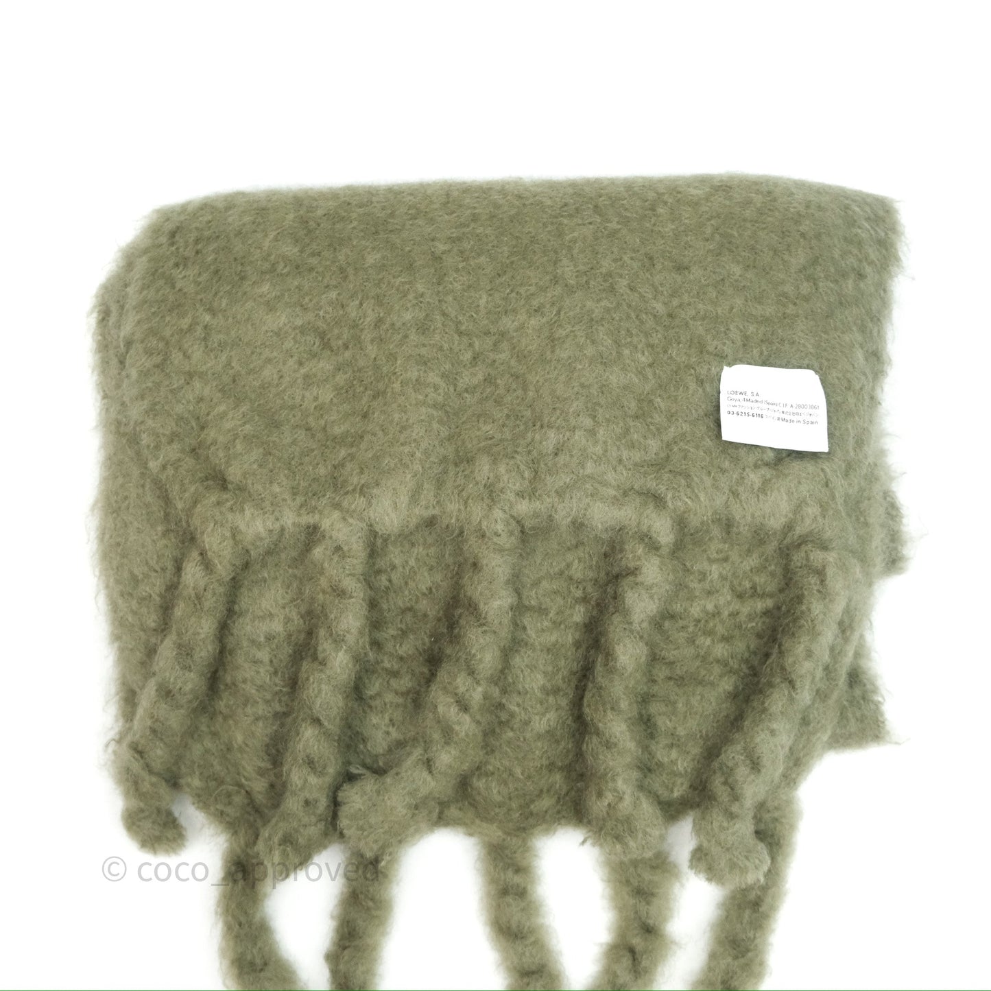 Loewe Wool Blend Cashmere Scarf Green