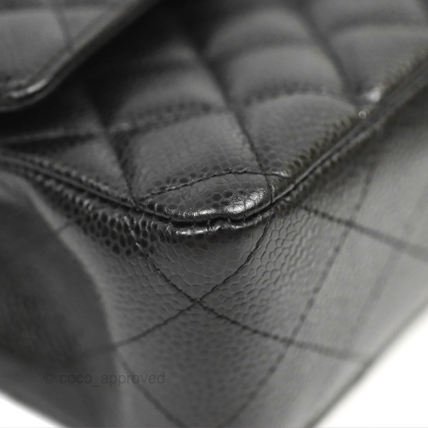 Chanel Classic M/L Medium Flap Quilted Black Caviar Gold Hardware