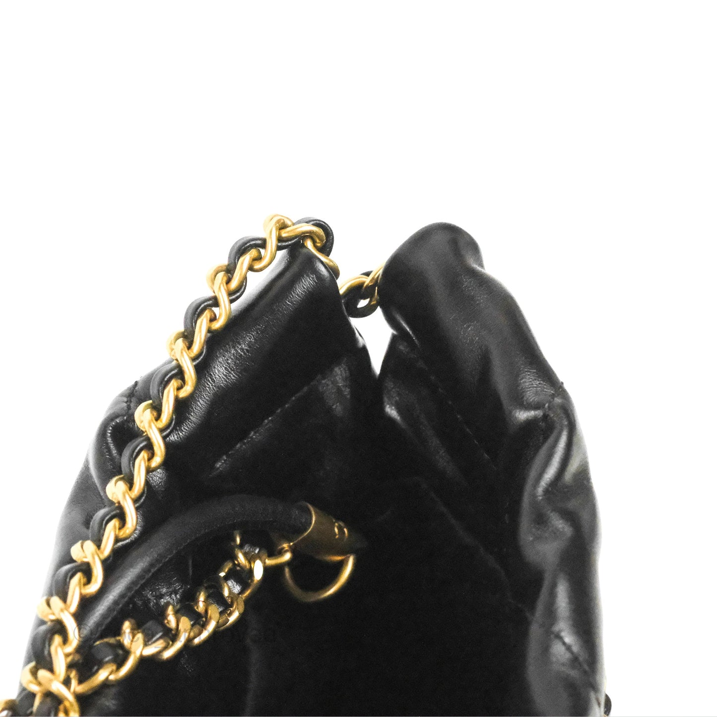 Chanel 22 Mini Bag Black Crumpled Calfskin
