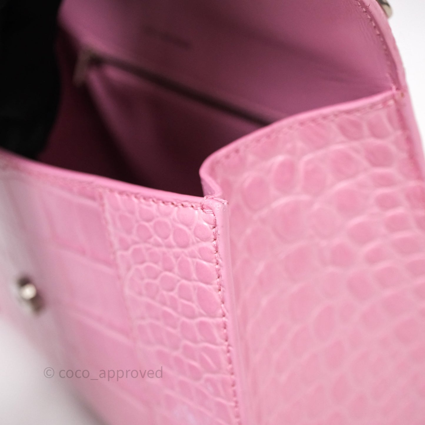 Balenciaga Small Hourglass Embossed Bag Pink