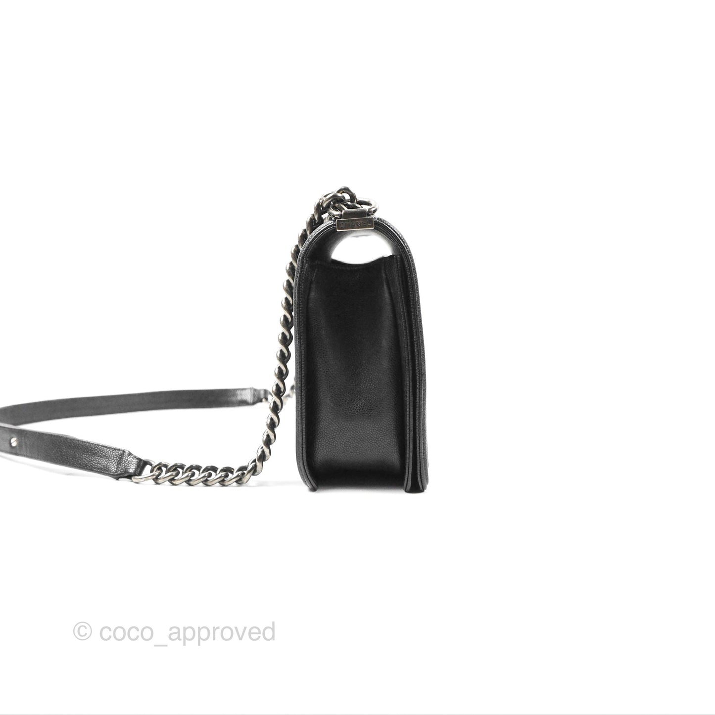 Chanel Quilted New Medium Boy Black Caviar Ruthenium Hardware